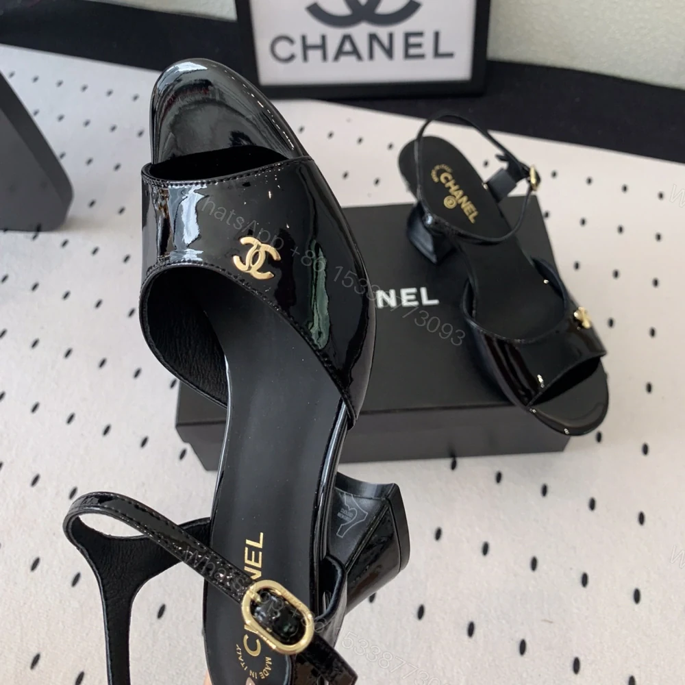 View 5 of 高仿Chanel*G45723B魚嘴高踭鞋漆皮黑色5.5CM免檢版