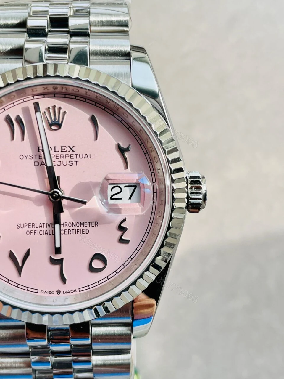 View 7 of DIWF Factory 1:1 Rolex DateJust 36 126234 Best Edition 904L Steel Tiffany Pink Dial Arabic Marker SA3235