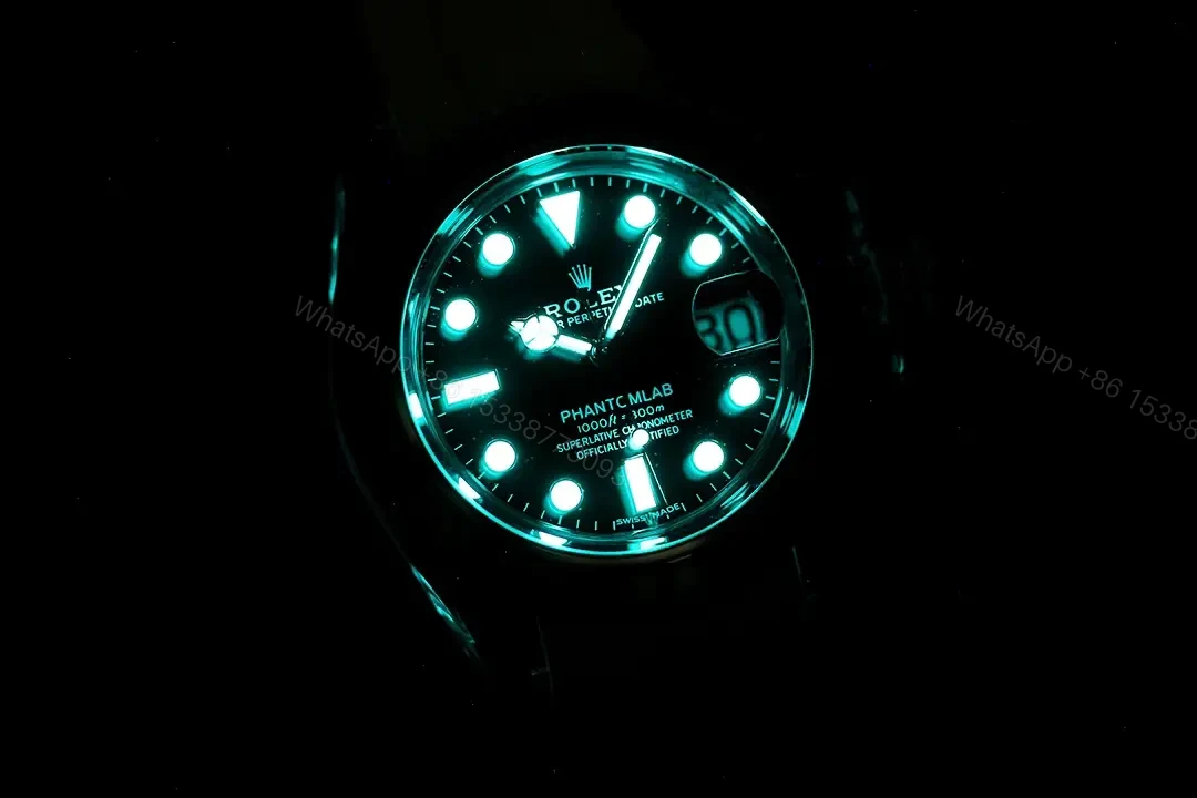View 7 of Rolex Submariner Date Phantom Blue Rainbow replica 40MM White Rubber Strap Edition RG-SUB-PHANTOM-BLUE-RAINBOW-WHITE-RUBBER-40