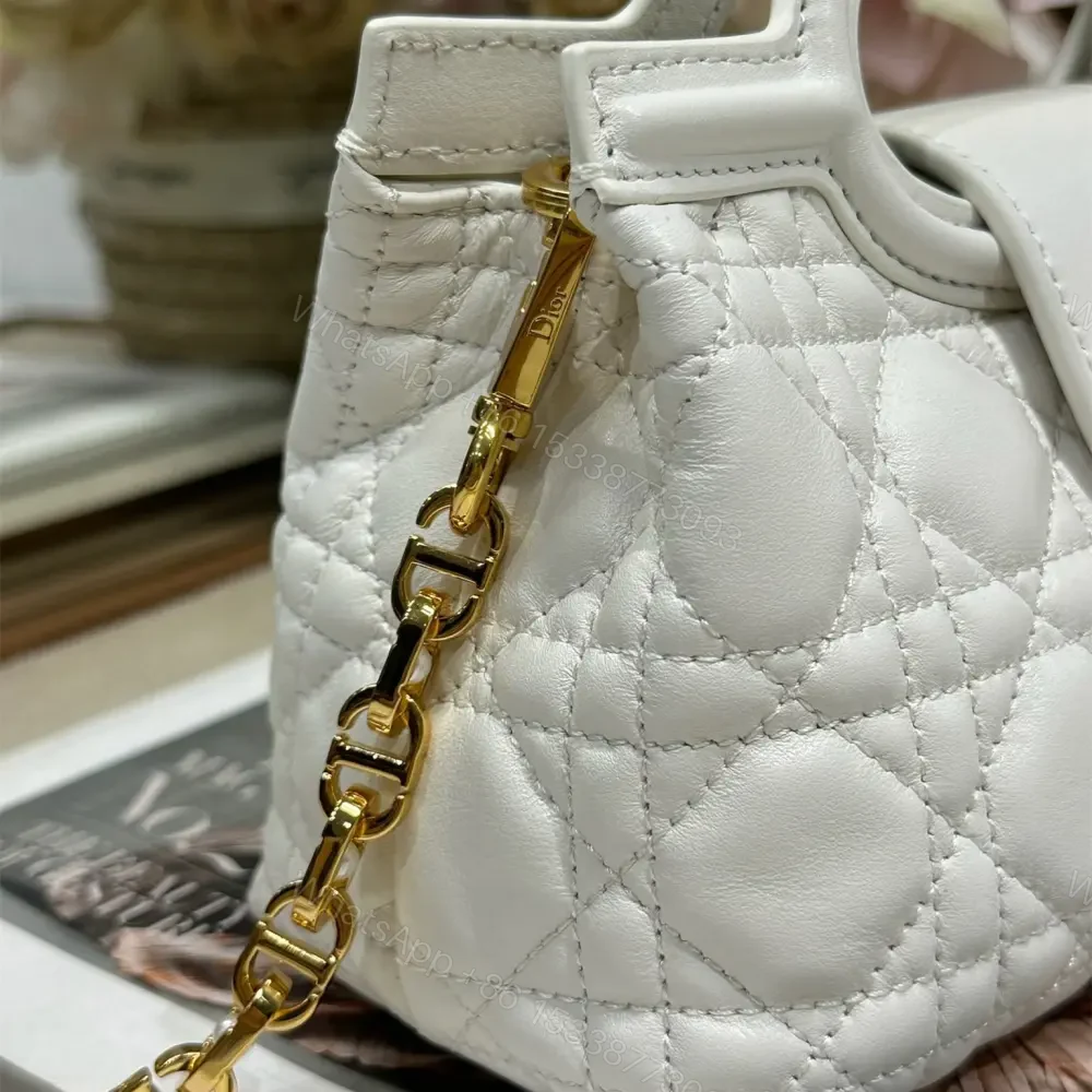 View 7 of 高仿Dior*JolieHandle系列S312M030環扣小羊皮手提包白色免檢版