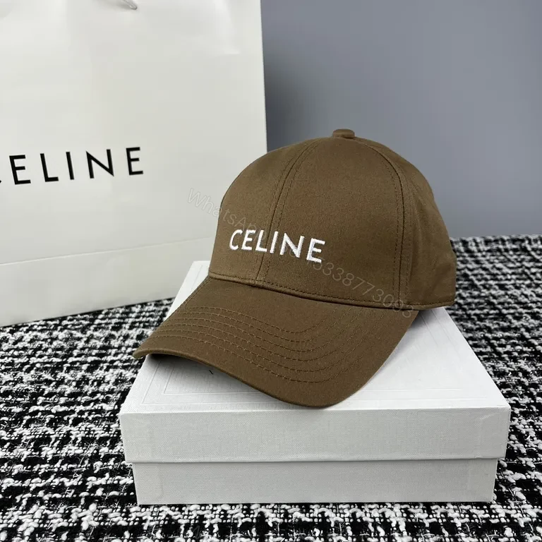 View 5 of Khaki Cotton Blend Cap â€” Subtle Celine-Inspired Luxury Cap
