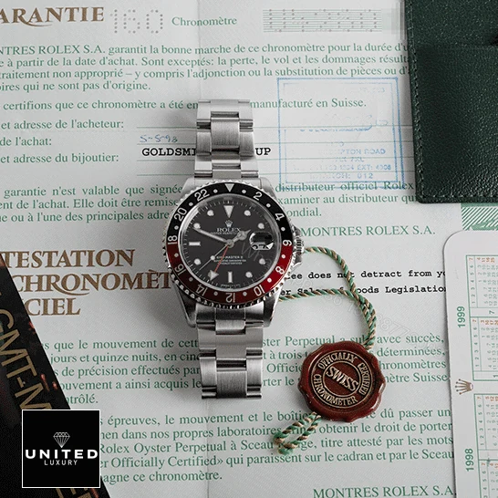 View 5 of Rolex GMT-Master II Red & Black Bezel Black Dial Coke 16710 Oyster Replica