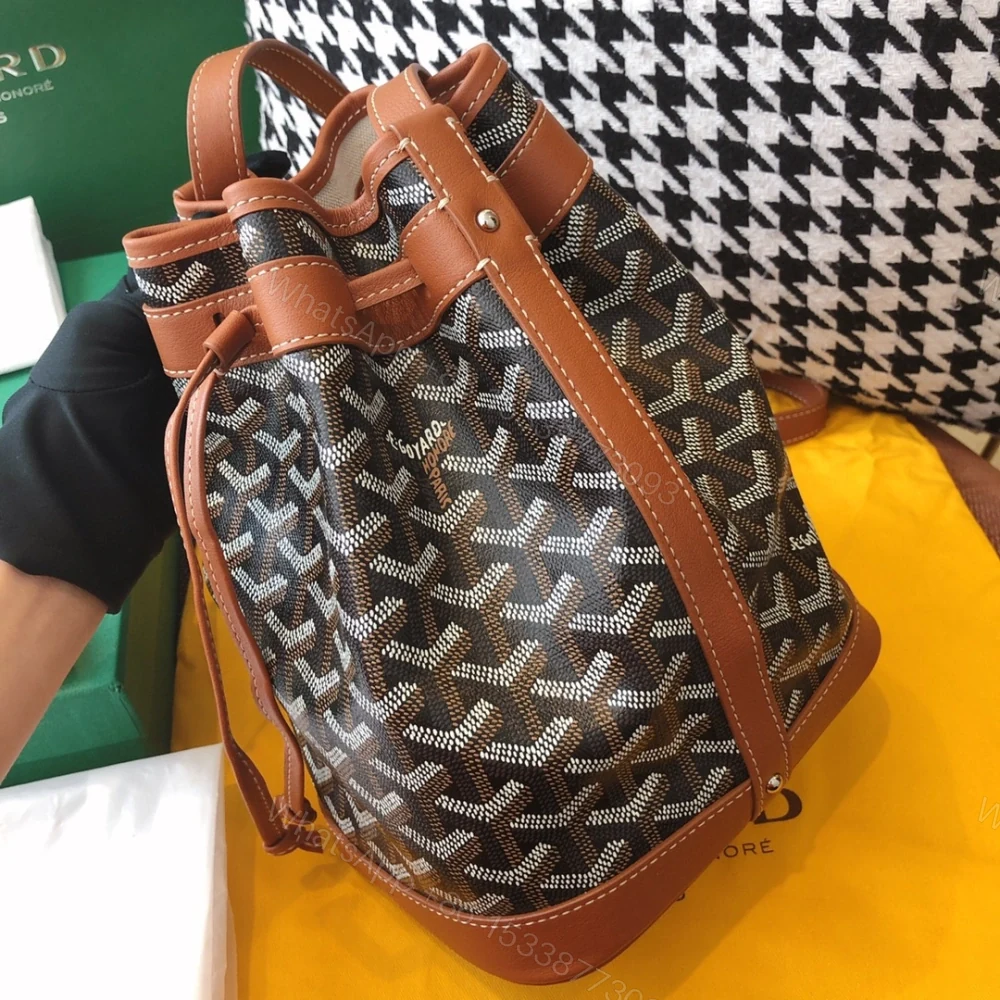 View 9 of 高仿Goyard*PEFLOT2抽繩水桶包棕色免檢版