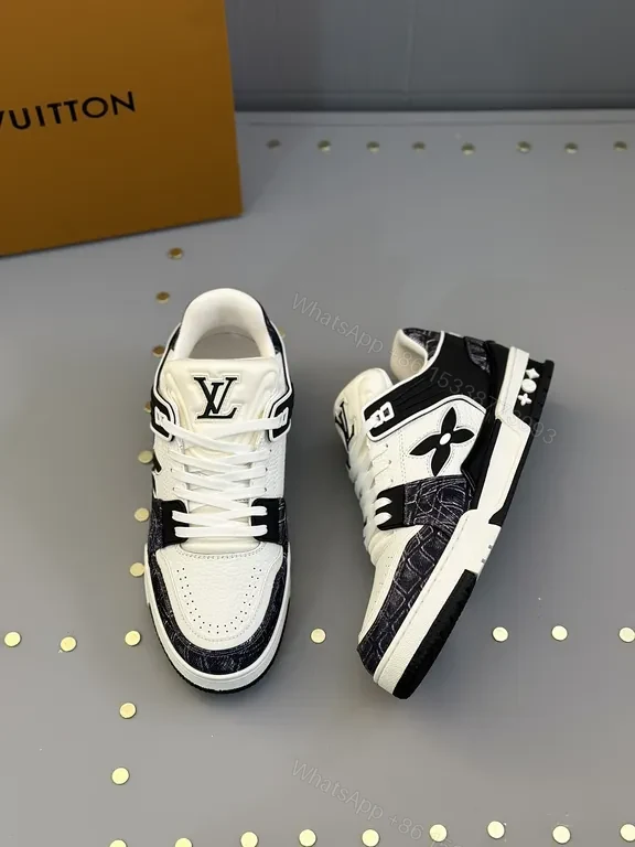 View 5 of Lux LV-Contrast Leather Sneakers: Signature Luxe Comfort