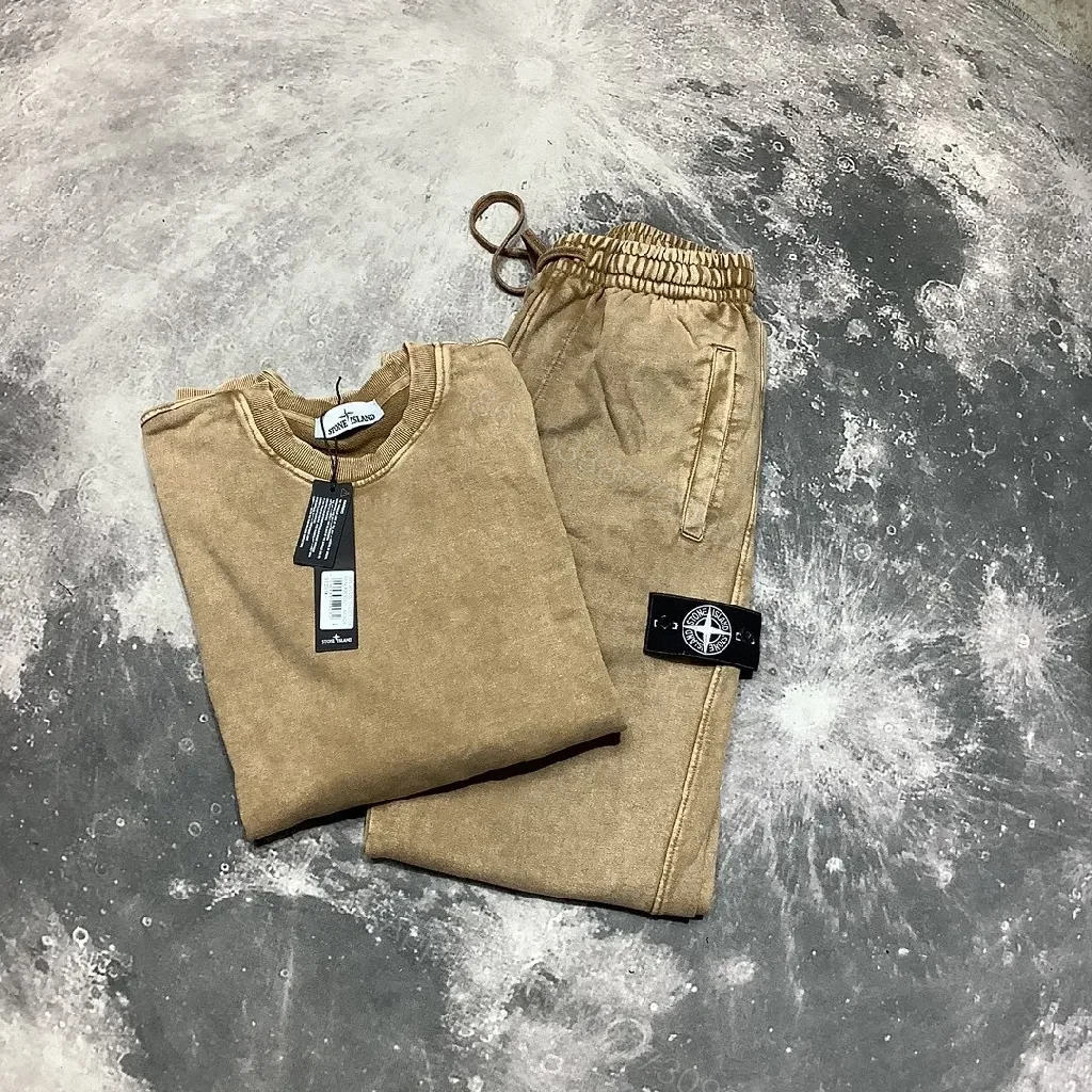 Textured Camel Lounge Set: Durable Comfort Ensemble — view 1