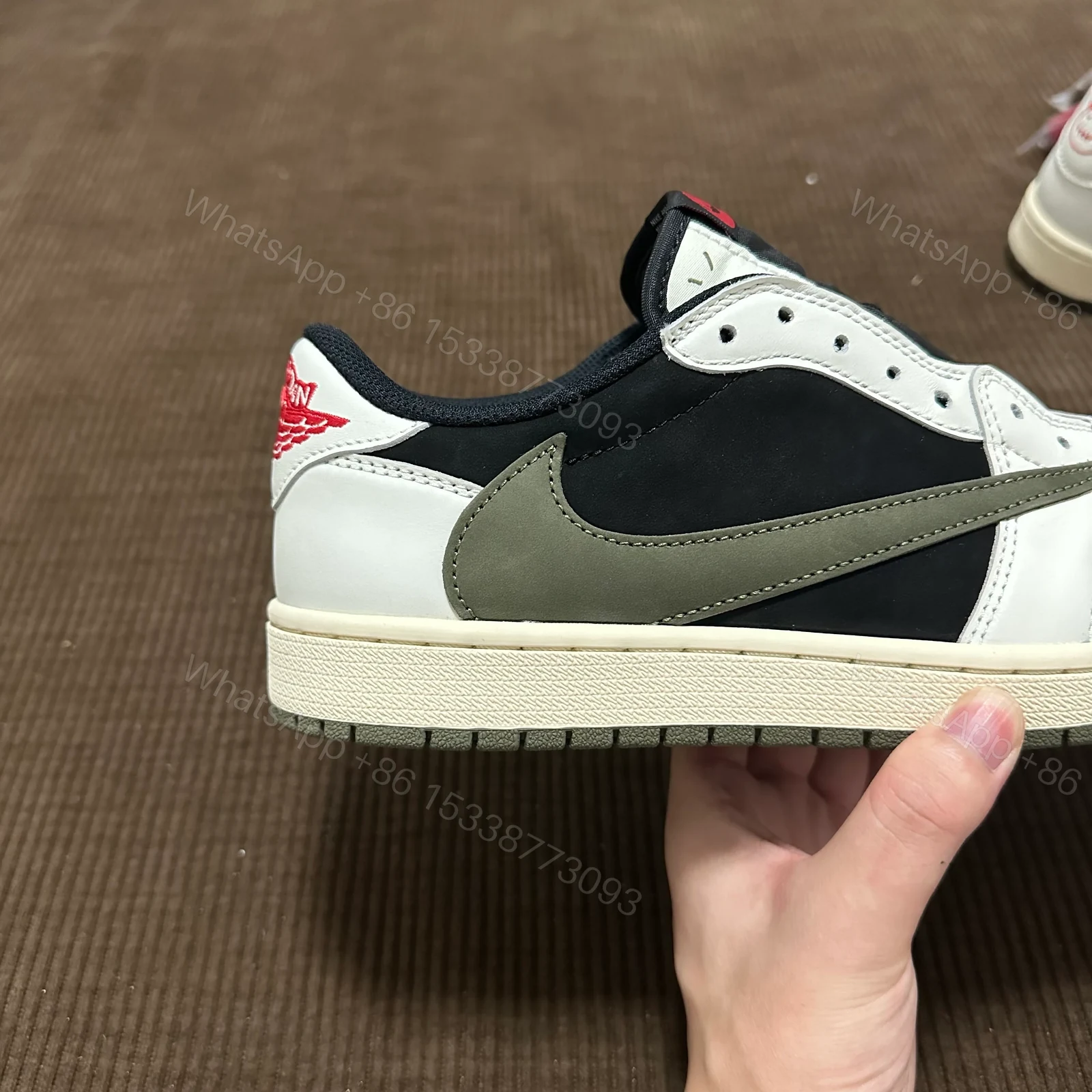 View 3 of Jordan 1 Retro Low OG SP Travis Scott Olive (Women's)