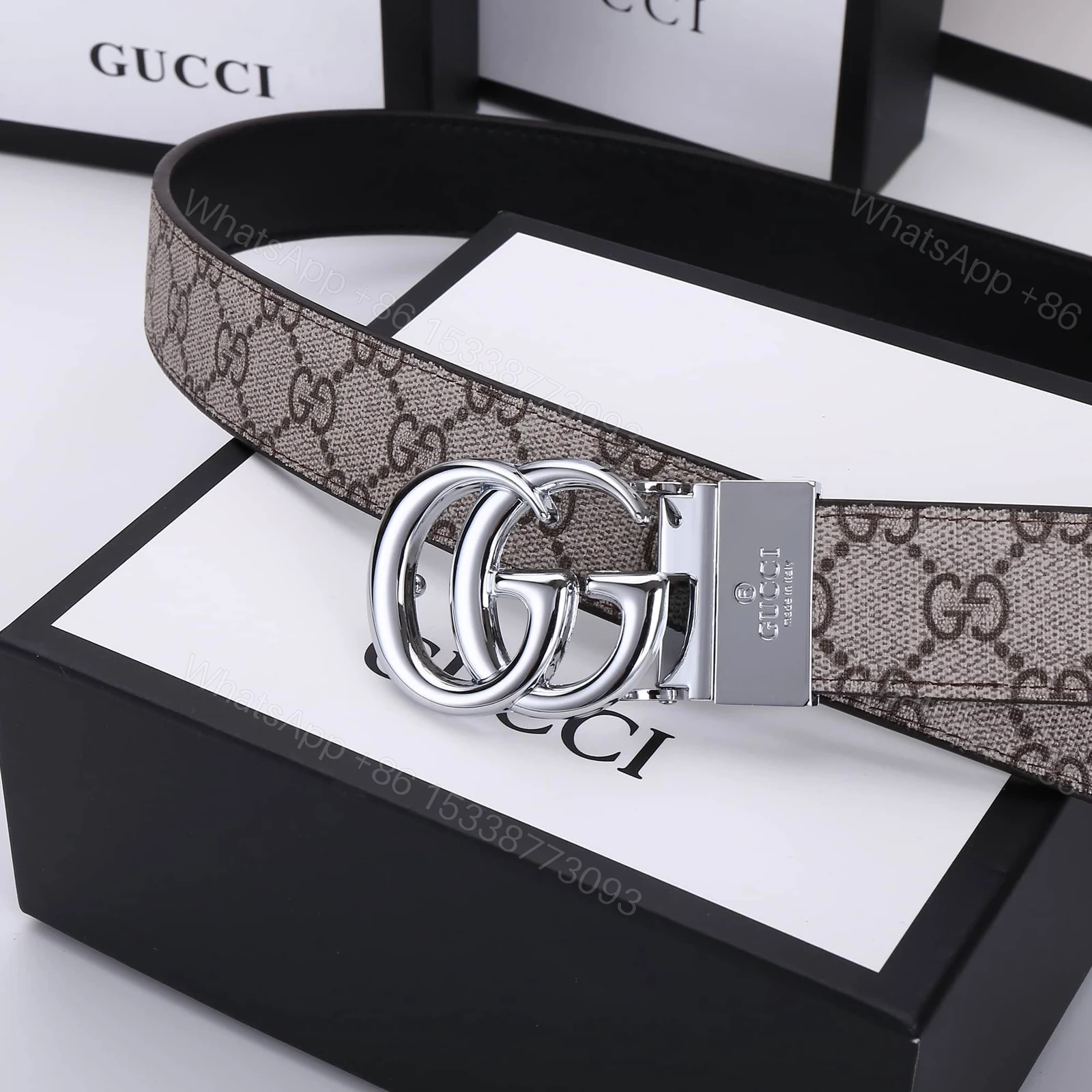View 6 of GUCCI GG MARMONT REVERSIBLE BELT BEIGE 627055 92TIN 4075