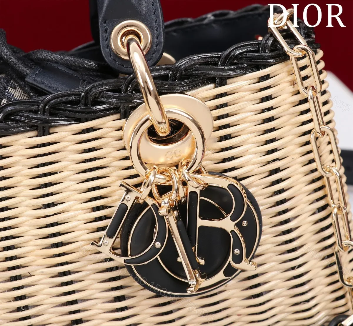 View 5 of Dior D-Joy Lady Wicker Handbag 22cm