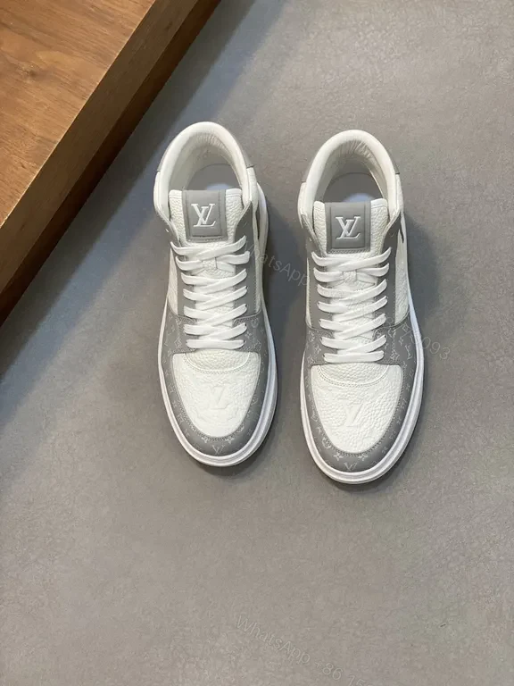 View 8 of Textured LV-Inspired High-Top Sneakers for All-Day Comfort