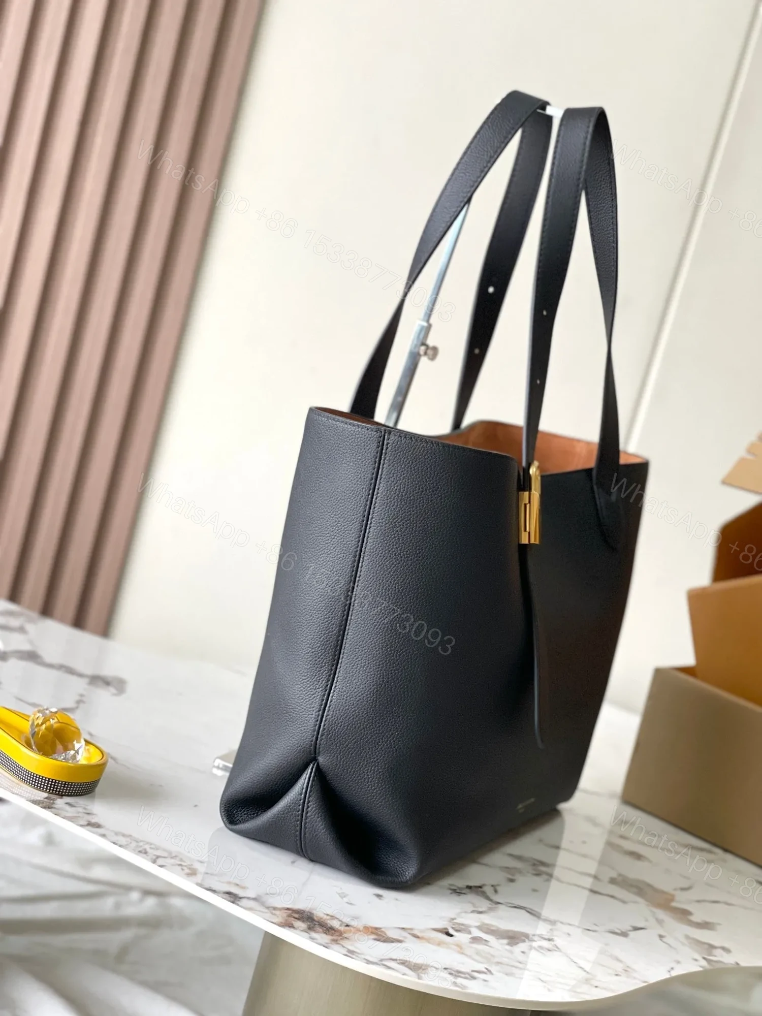 View 2 of LV Low Key Cabas MM Black Colour