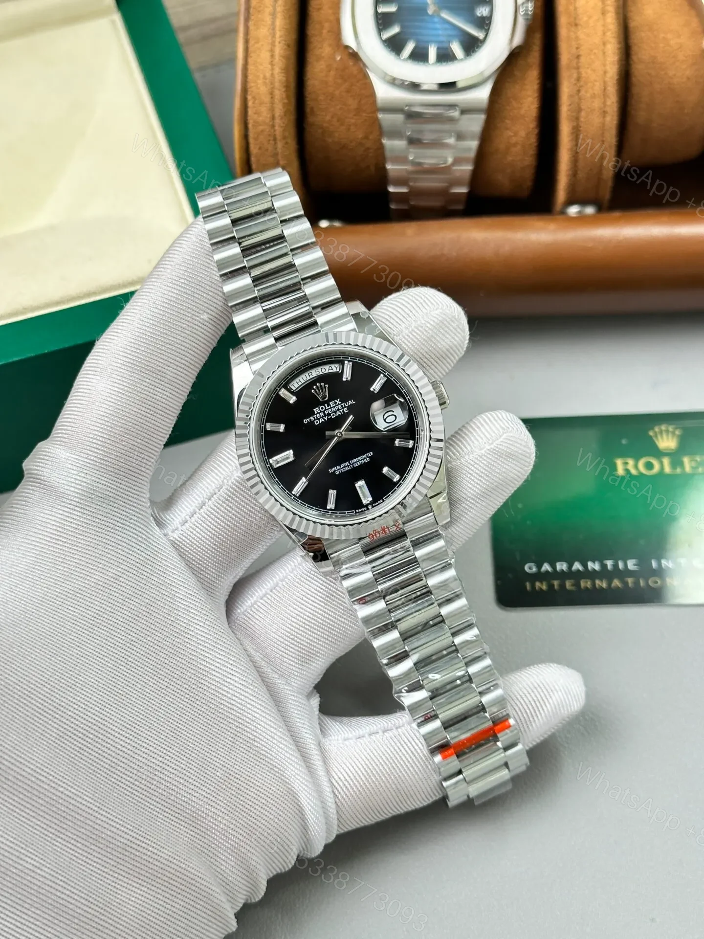 View 3 of Superclone Rolex Day-Date Bright Black Dial 228236-0003 40 mm