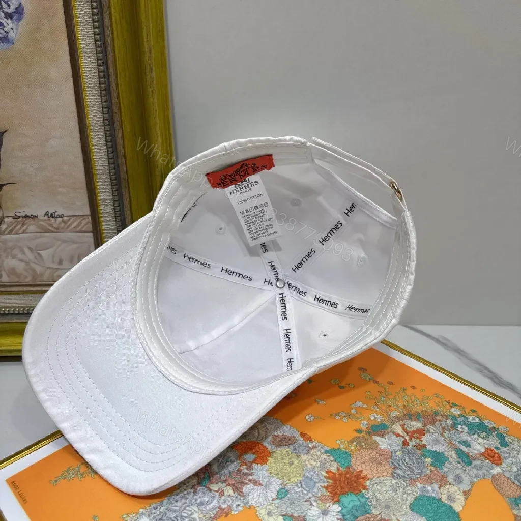 View 2 of White Cotton Cap, Clean Luxury, Six-Panel, Subtle Logo, Cap