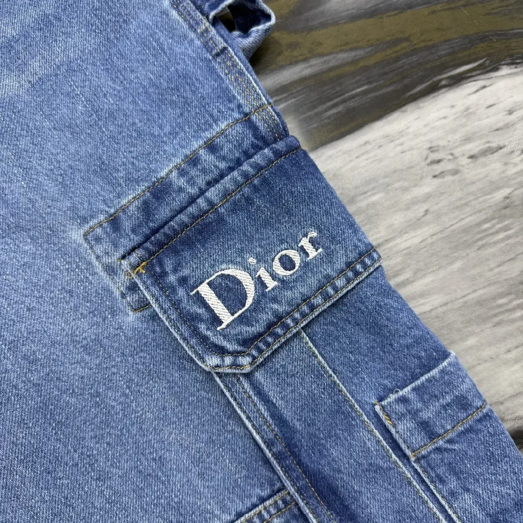 View 10 of Denim Cargo Trousers with Dior Patch — Versatile, Structured Comfort