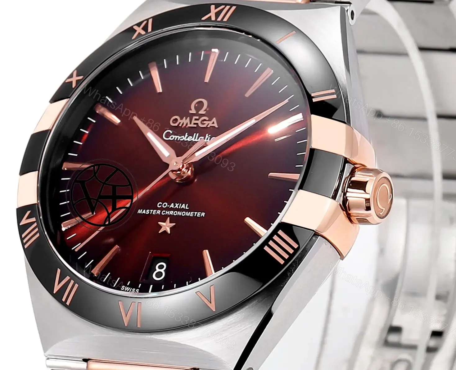 View 3 of Omega Constellation Super Clone Brown Dial Two-Tone Steel Bracelet Premium 41MM OMEGA-CONST-BRN41-TT