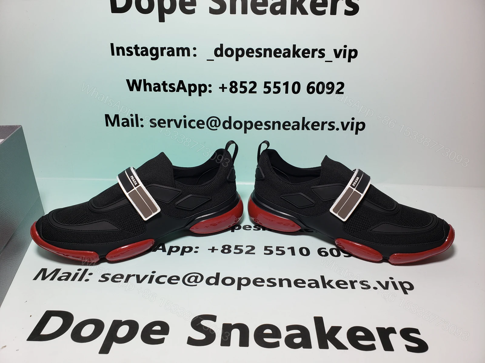 View 10 of Prada Cloudbust Velcro sneakers Black and Red