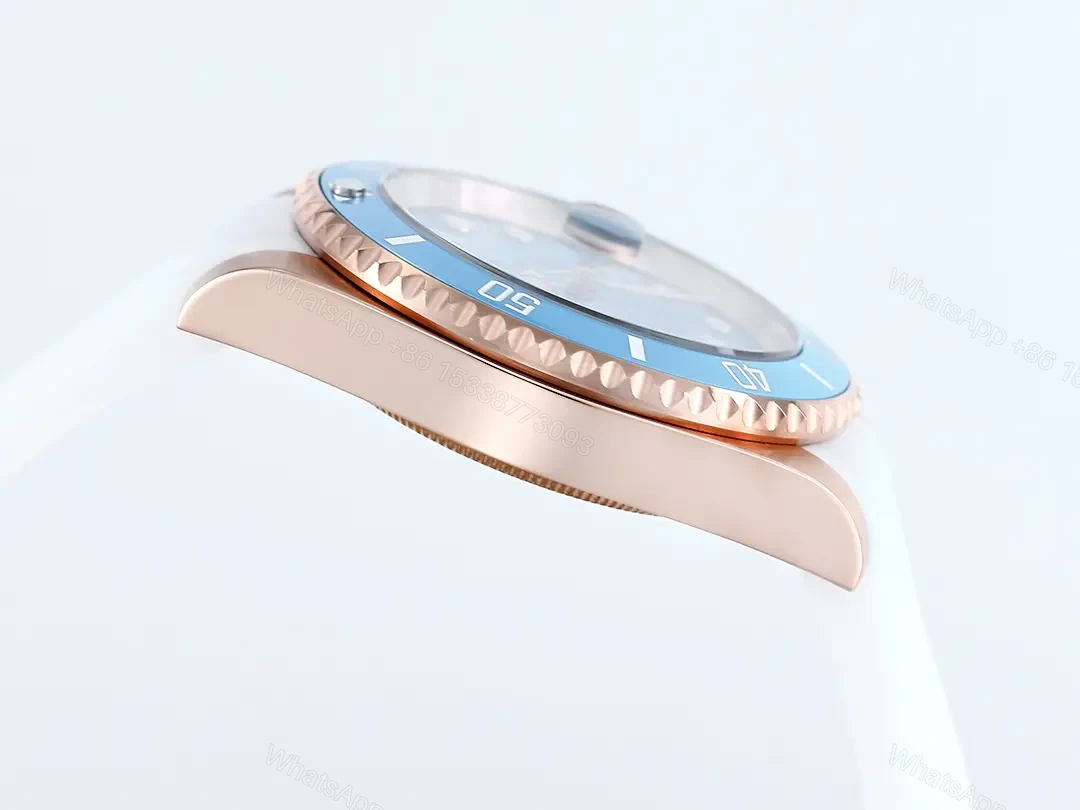 View 6 of Best Rolex Blaken Tiffany Water Ghost replica 40MM Rose Gold Case White Rubber Strap Edition RG-BLAKEN-TIFFANY-ROSEGOLD-RUBBER-40