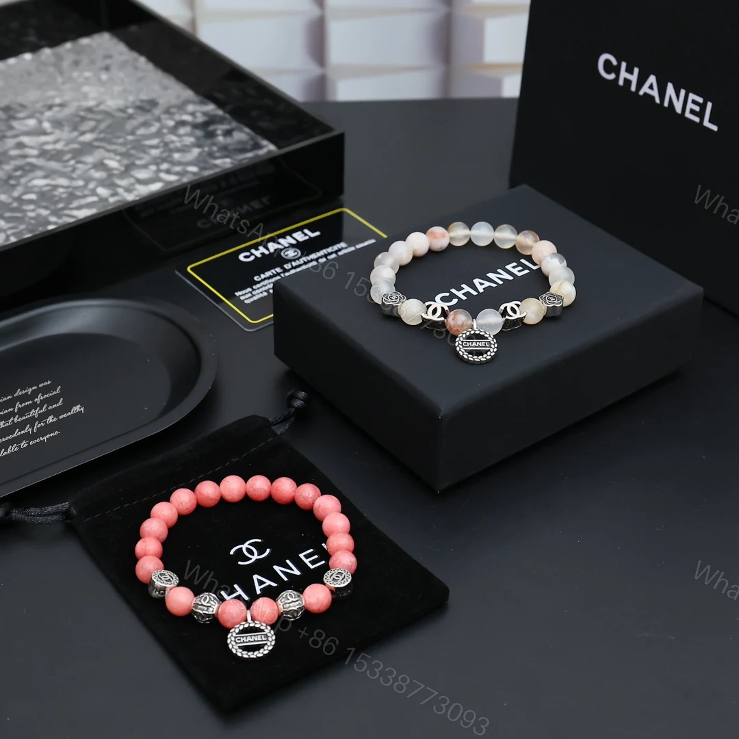 Chanel一比一手鍊女款粉白雙色對鍊套組氣質優雅配件 — view 1