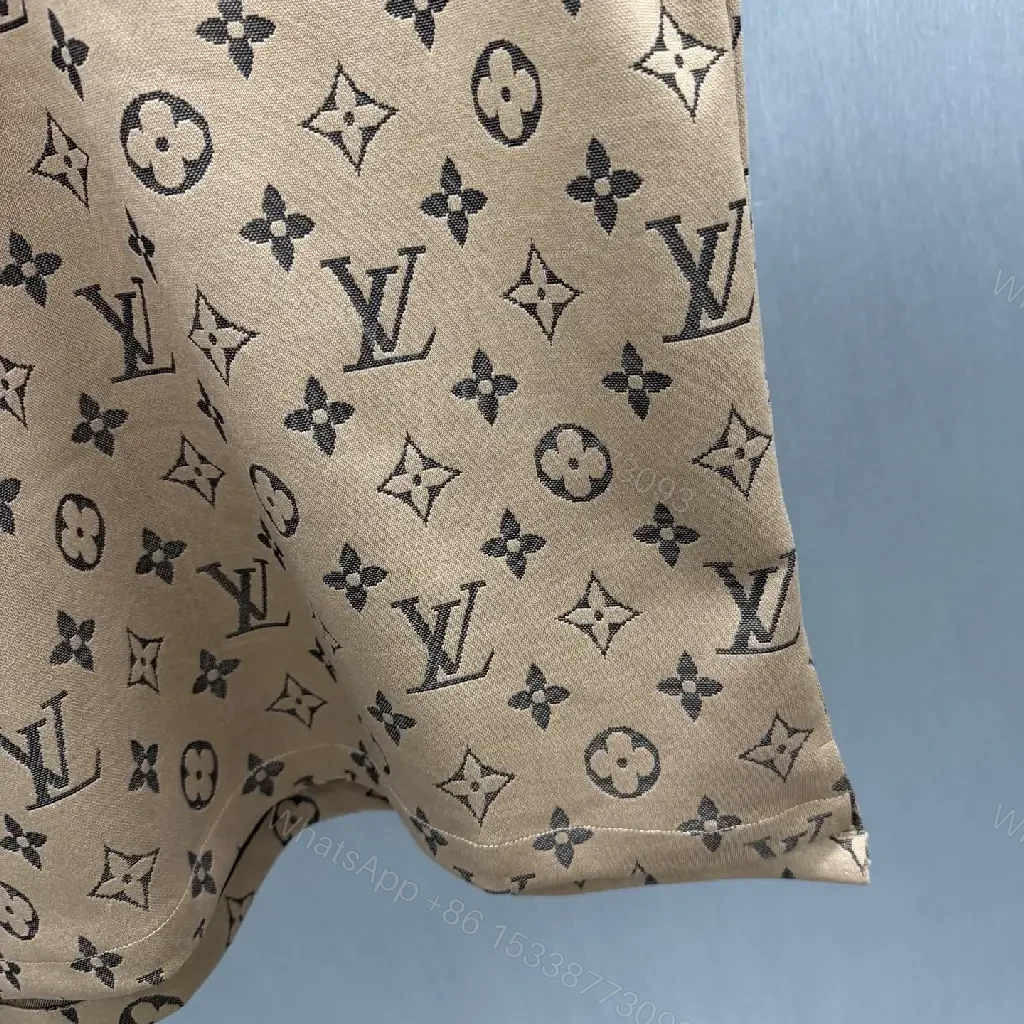 View 6 of Beige Polo: LV Monogram Knit, Classic Comfort Polo Shirt