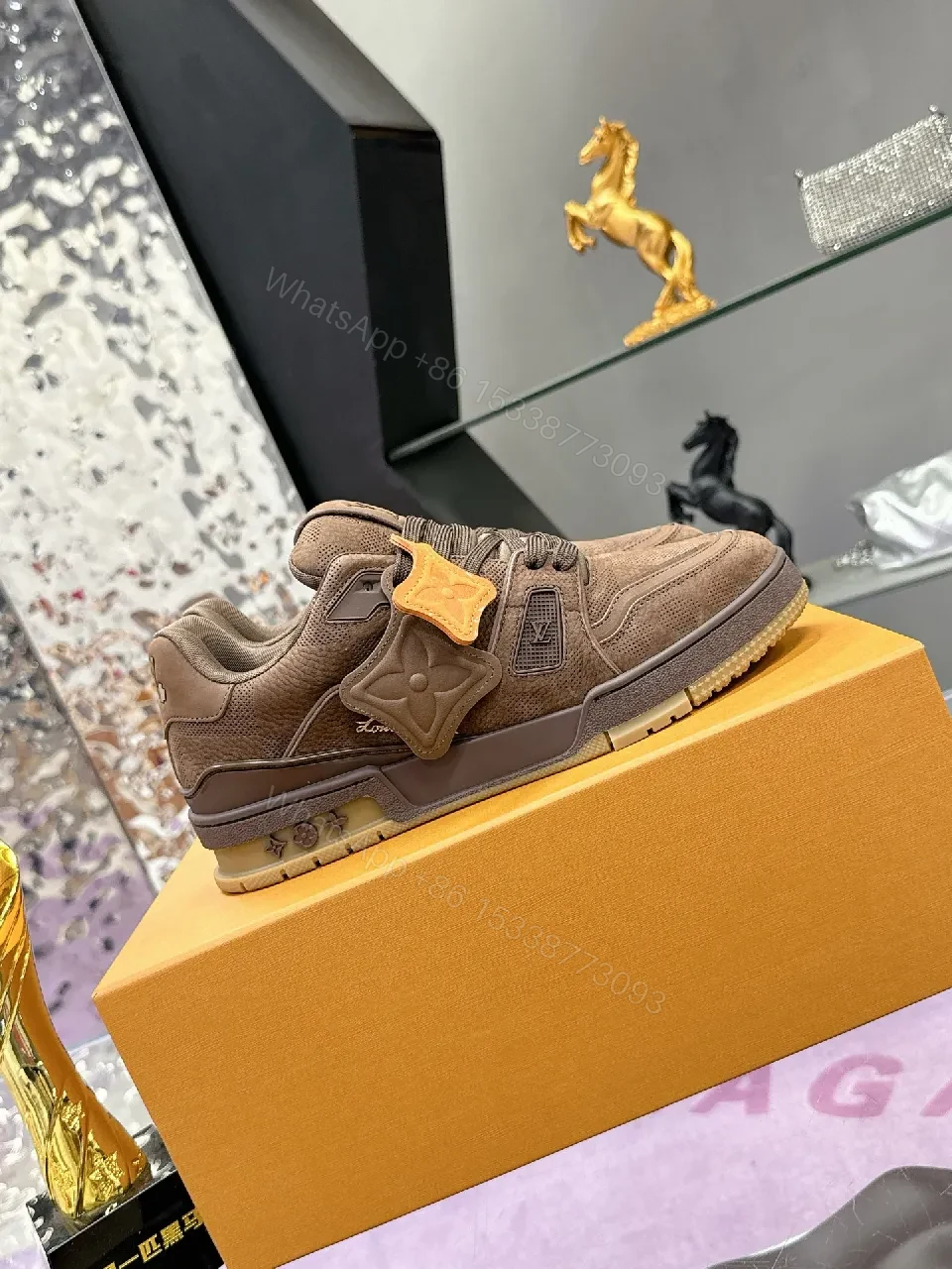 View 5 of Brown Suede Mesh Luxury Sneaker | All-Day Comfort, Subtle Luxury