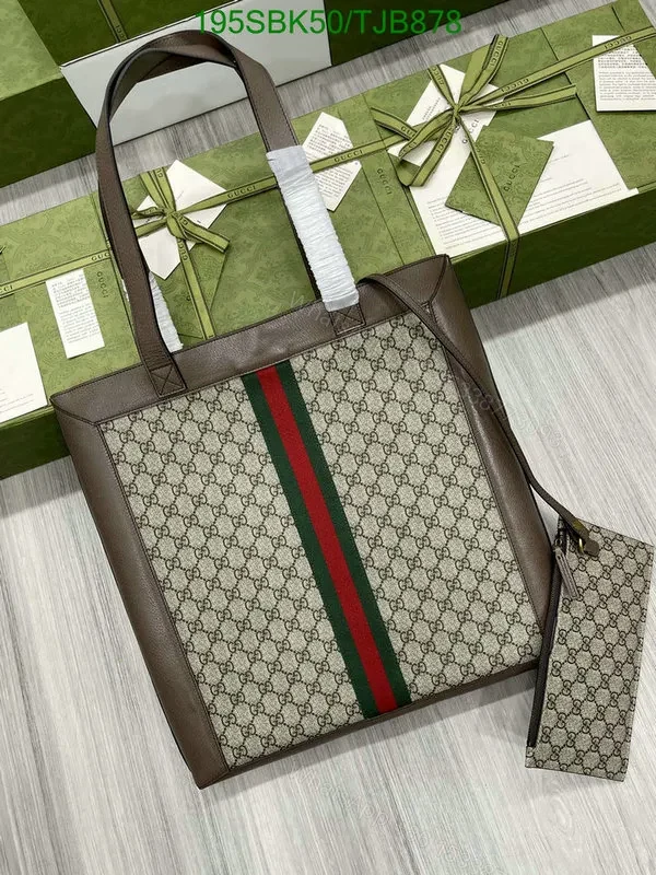 View 3 of Gucci Large Tote Beige and Brown made of PVC and Genuine Leather YU335