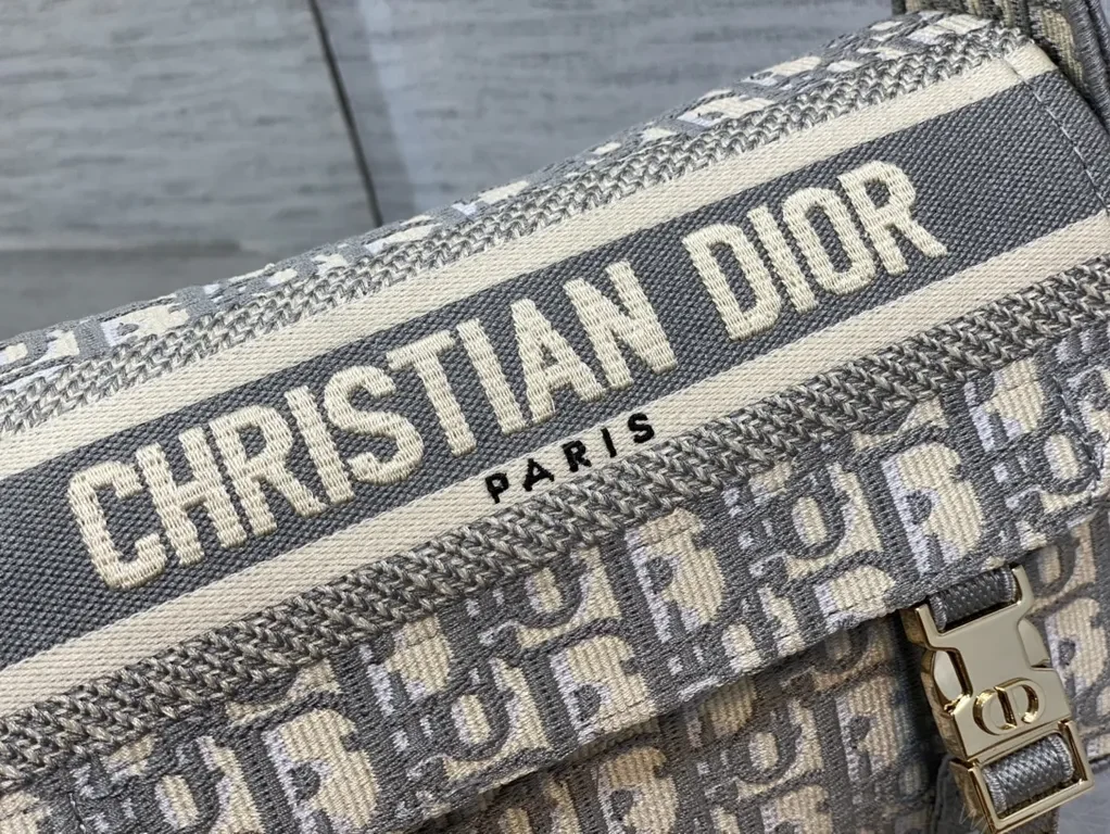 View 4 of Lux Embroidered Messenger: Structured Dior-Detail Bag