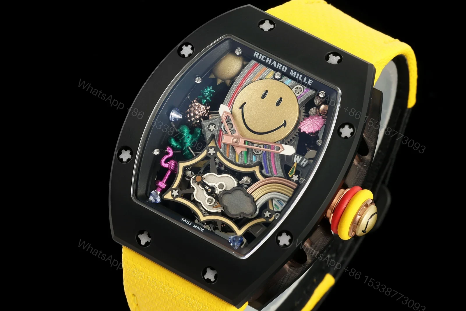 View 2 of Richard Mille RM 88 Tourbillon Automatic Smiley Skeleton Watch Luxury Edition RM-RM88-SMILEY-TOURBILLON-AUTO