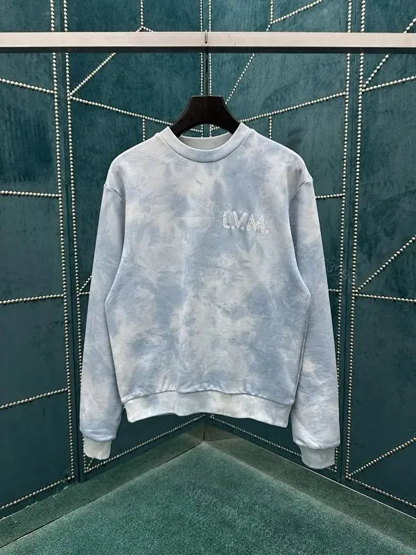 Soft-Edge Tie-Dye Crewneck Monogram Knit, Relaxed Comfort, Men's Crewneck — view 1