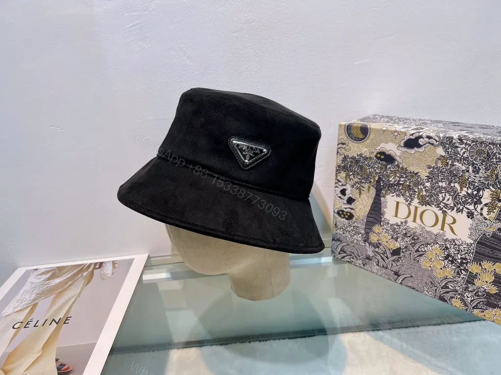 View 8 of Mist Gray Soft-Edge Bucket Hat with Prada Accent, Lux Casual