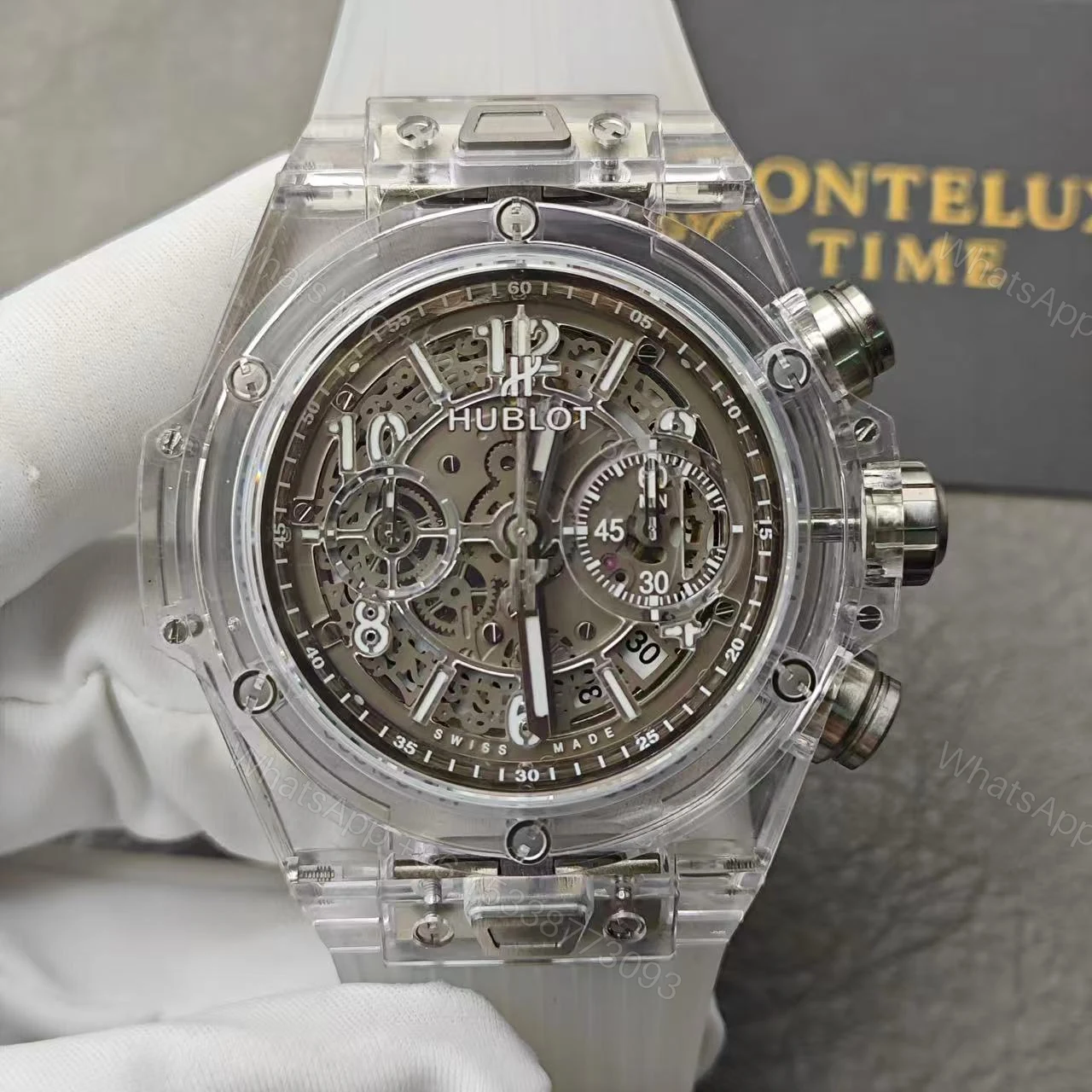View 7 of Hublot Full Sapphire Replica Best Super Clone
