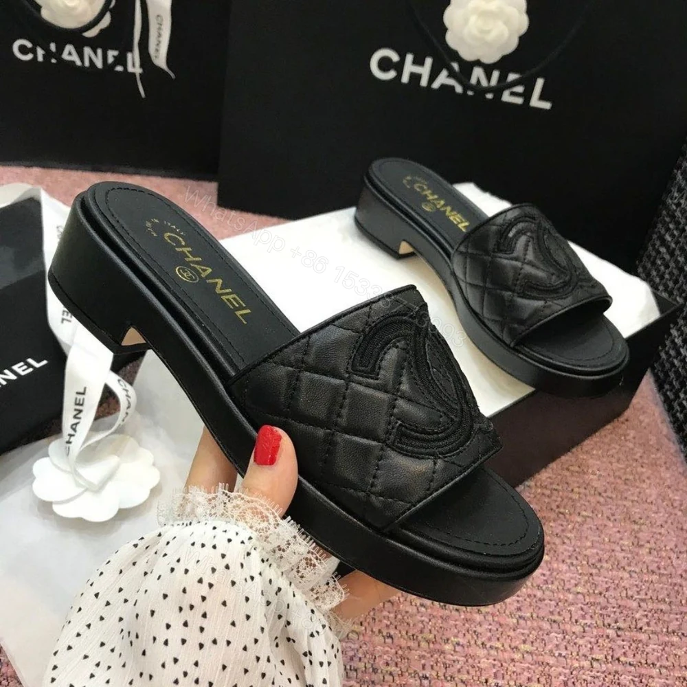 View 5 of Chanel Quilted CC Logo Mules Black