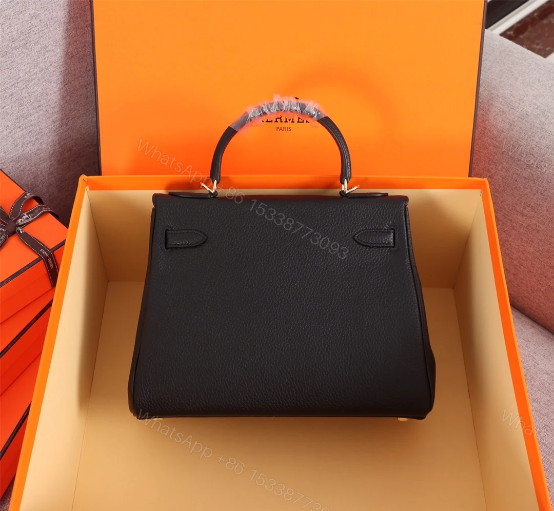 View 6 of HERMES KELLY BLACK SELLIER ROUGE EPSOM GOLD HARDWARE 32CM