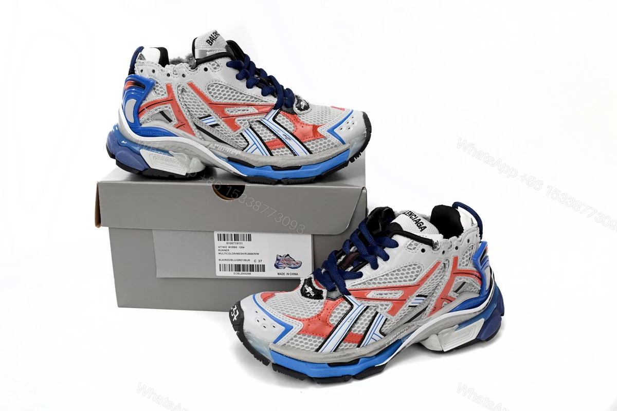 View 2 of Balenciaga Runner White Blue Orange 677402 W3RB6 1264