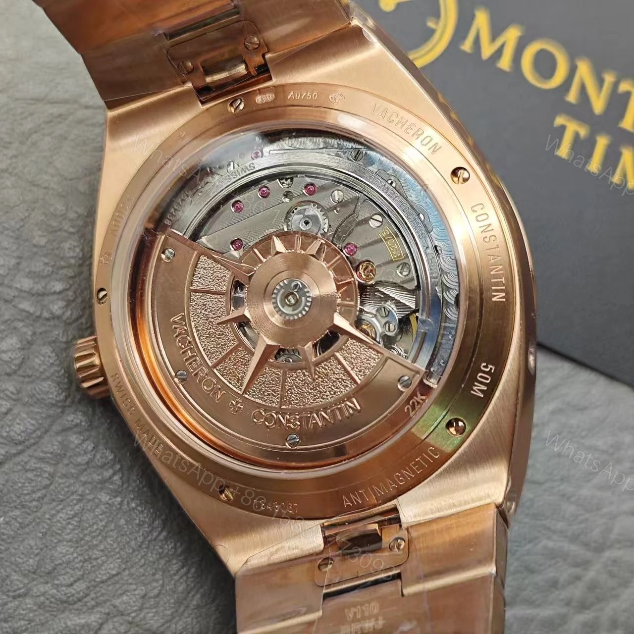 View 16 of Replica vacheron constantin Overseas perpetual calendar ultra-thin 41.5 mm 18K 5N pink gold