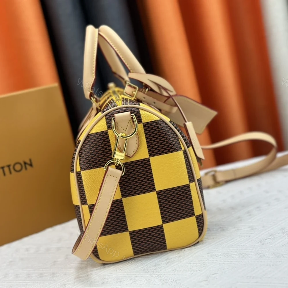 View 4 of Louis Vuitton Speedy 25 Bandoulière Damier Pop Yellow 25Cm N40584
