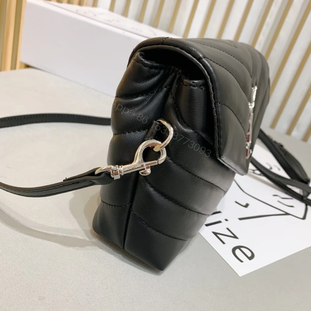 View 5 of Saint Laurent Loulou Toy Strap Bag In Quilted Y Black 20Cm 678401DV7061000