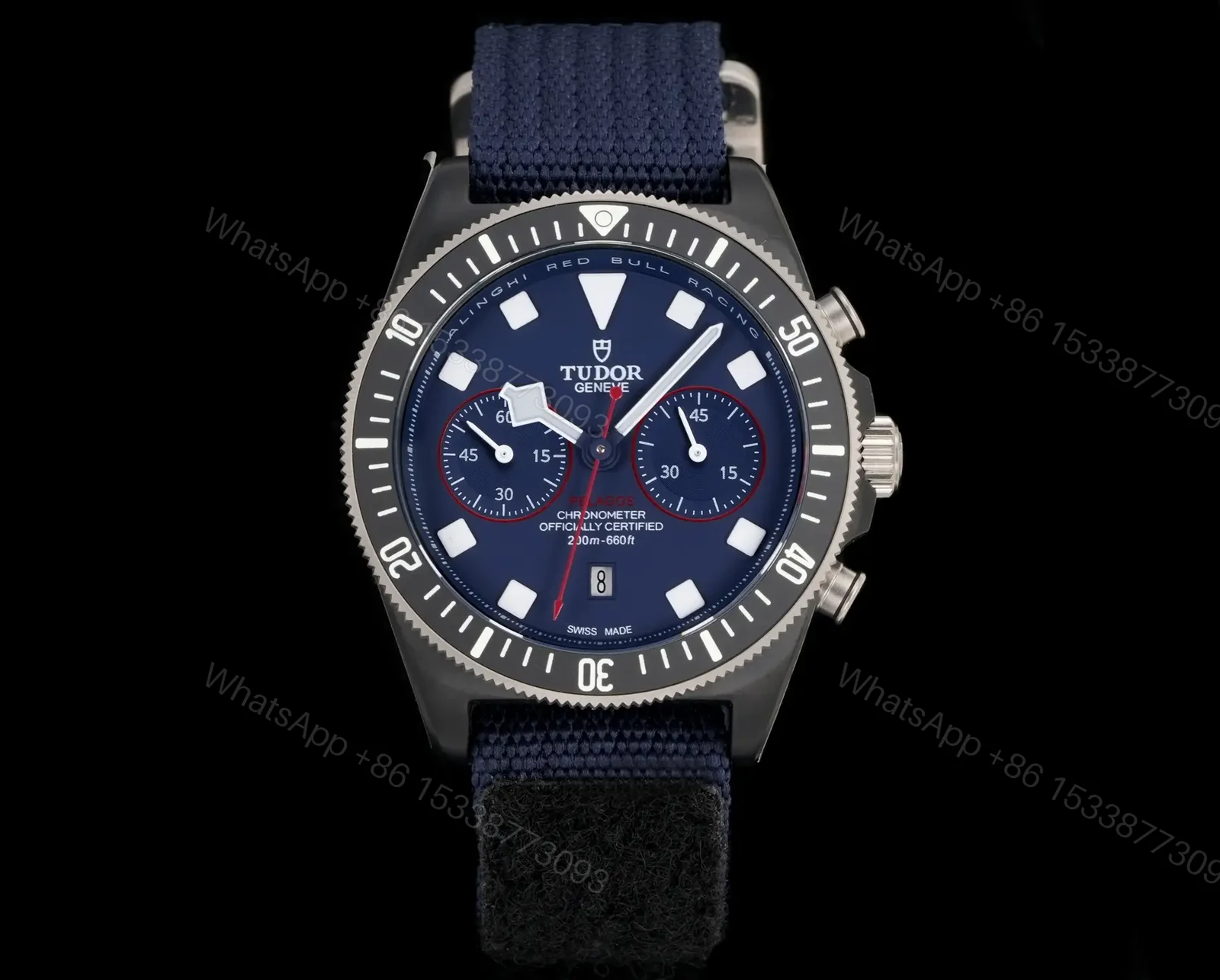 View 2 of Tudor Pelagos FXD Chronograph Blue Dial Navy Fabric Strap Ultimate 43MM M25807KN-0001