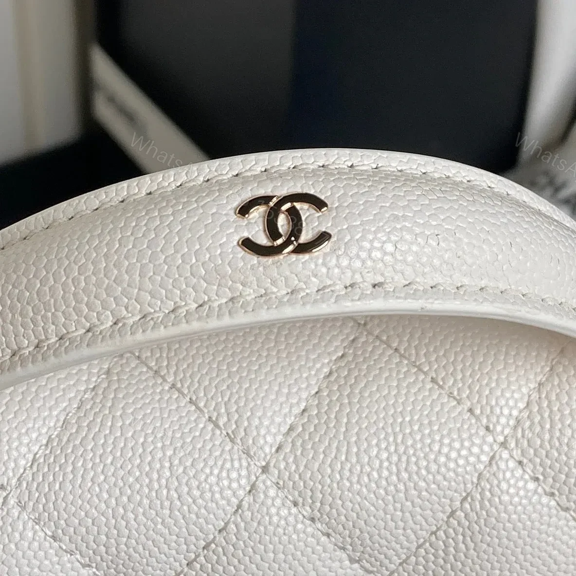 View 3 of CHANEL 25C FLAP BAG 18 IN WHITE SHINY GRAINED CALFSKIN GOLD HARDWARE