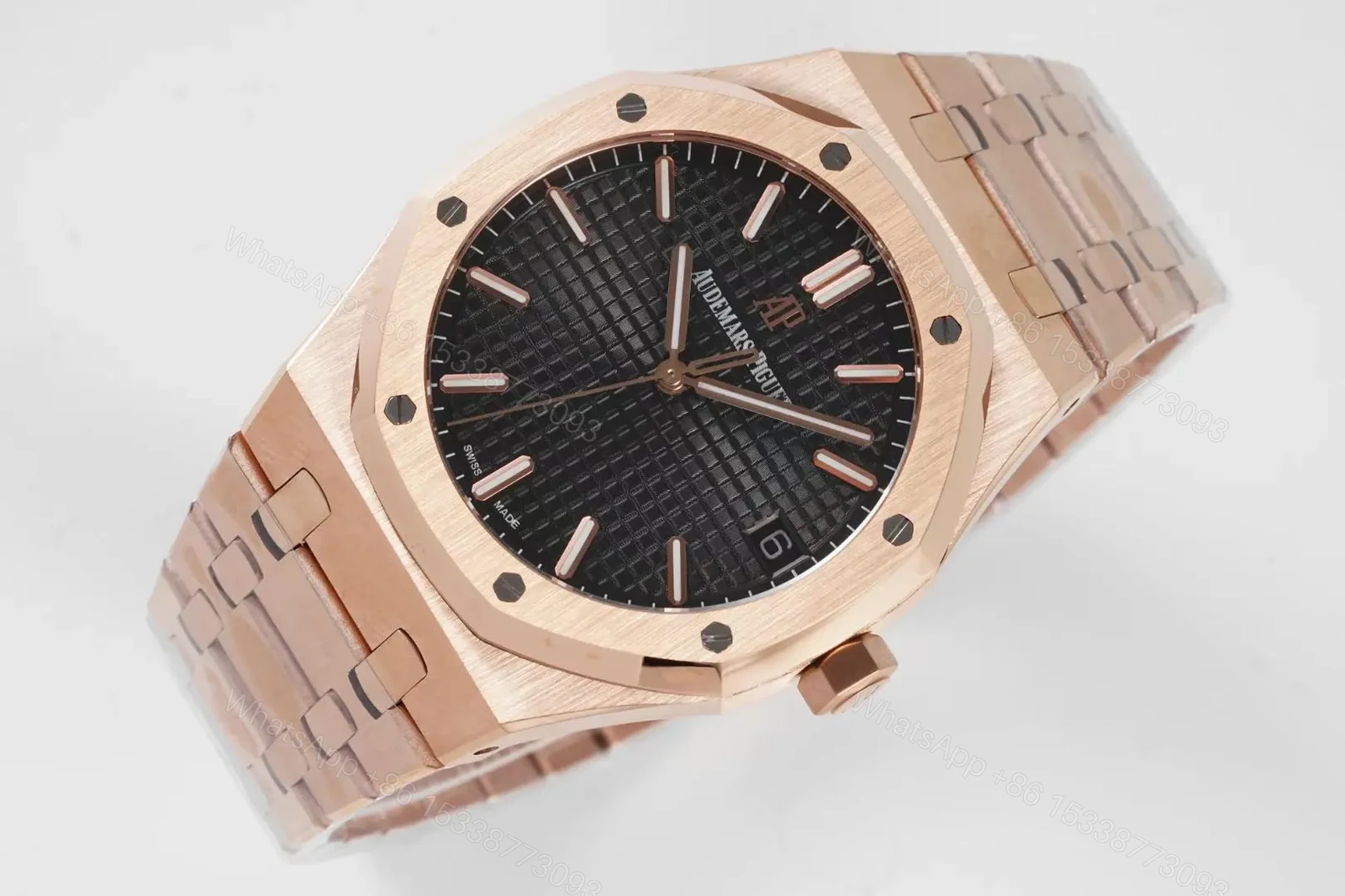 View 5 of APS Factory Audemars Piguet Royal Oak 15500 Rose Gold Black Dial Watch