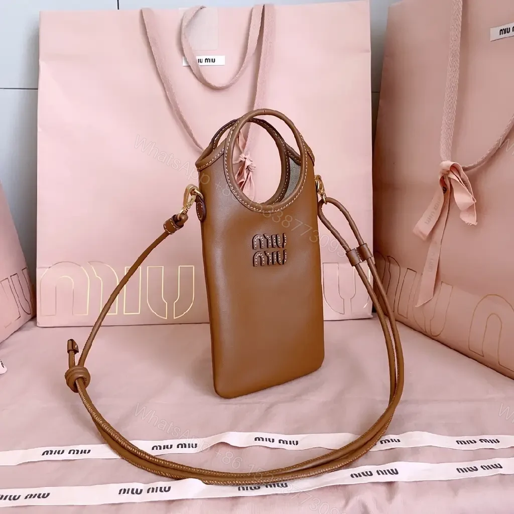View 5 of Caramel Leather Crossbody: Compact Luxury, Textured Style