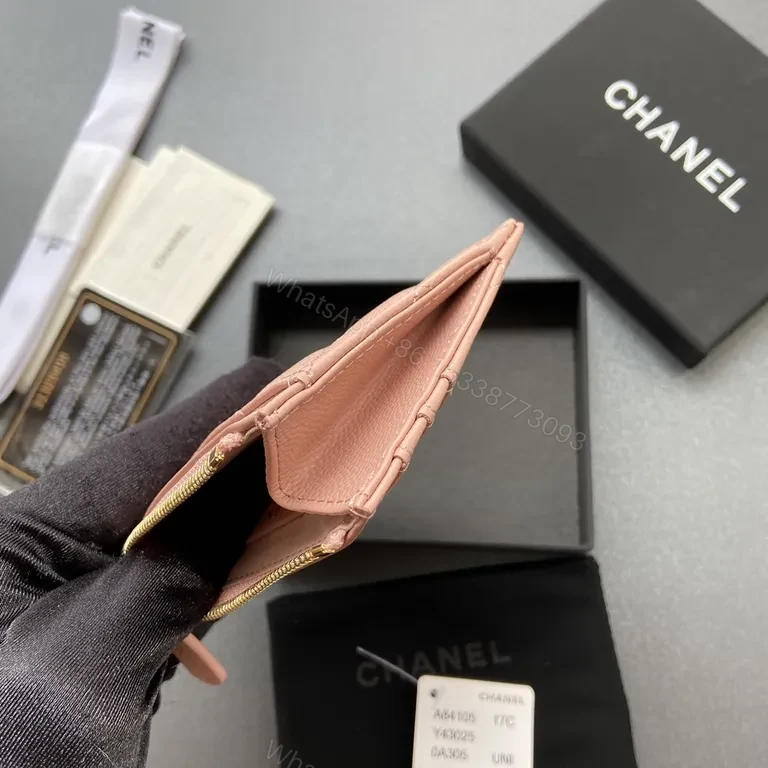 View 3 of Soft Pink Chanel-Quilted Cardholder Wallet: Everyday Luxury