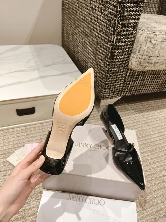 View 7 of Elegant Satin-Lined Pointed-Toe Heels with Gold Accent, Patent Black, Luxury Style, All-Day Comfort, Heels
