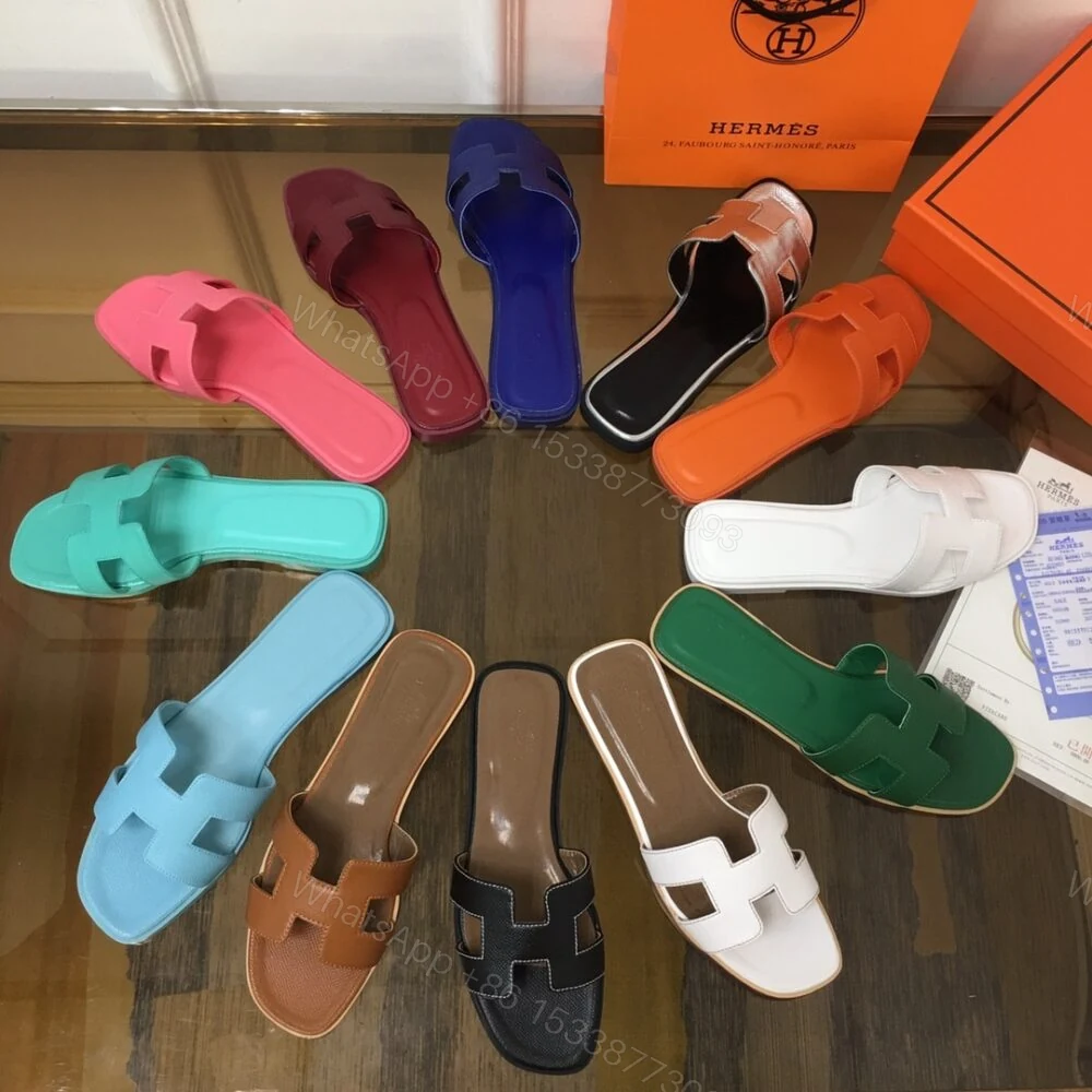 View 2 of Hermes Oran Sandals Full White