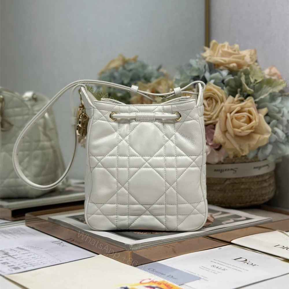 View 2 of 高仿Dior*D-Motion系列M2851M021小牛皮水桶包小號白色免檢版