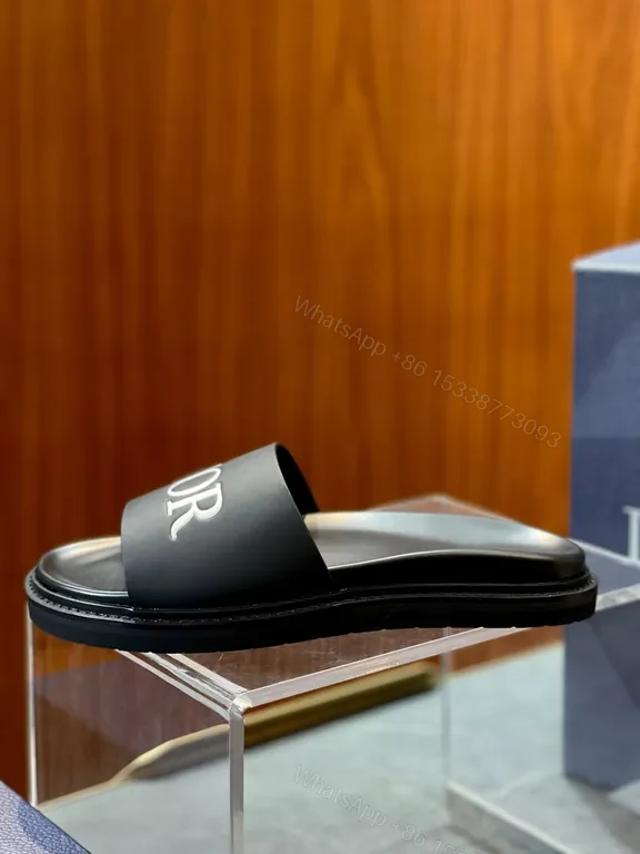 View 4 of Bold DIOR Leather Slide: Luxury Comfort Slide Footwear