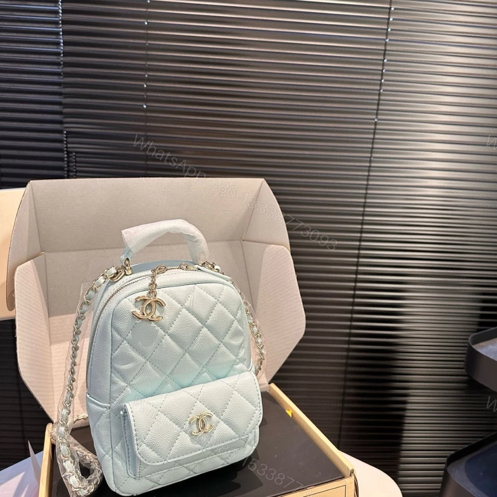 View 2 of Chanel Classic Mini Backpack Light Gray 12Cm AP3753 B10583 NAAUH