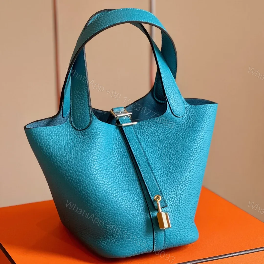 HN 18 Blue Togo Leather Gold Hardware — view 1
