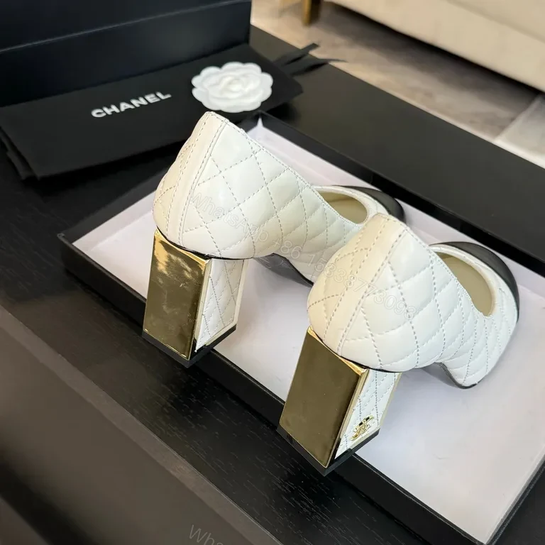 View 9 of Chanel-Inspired Quilted Pumps: Two-Tone Cap-Toe, Comfort
