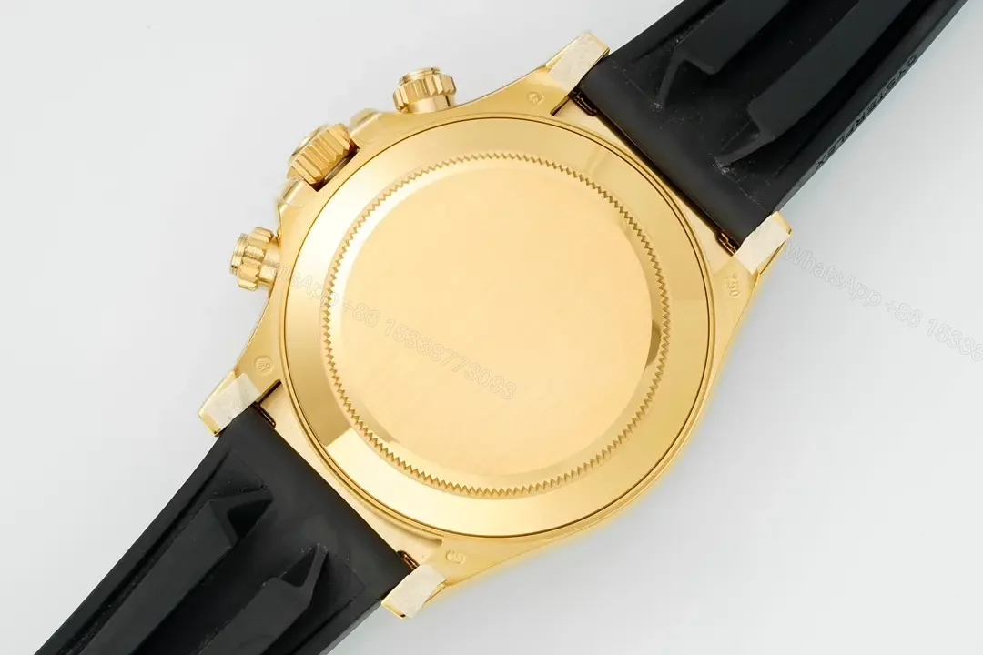 View 9 of Premium Rolex Daytona Orange Sapphire Gold replica 40MM Black Rubber Strap EditionRG-DAYTONA-ORANGE-SAPPHIRE-GOLD-RUBBER-40