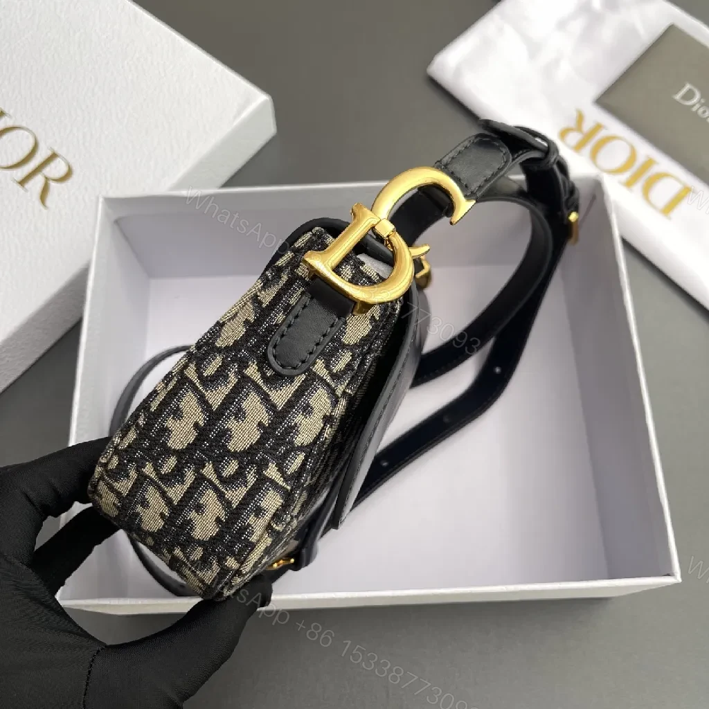 View 2 of Monogram Saddle Bag: Black Leather Trim, Crossbody Style