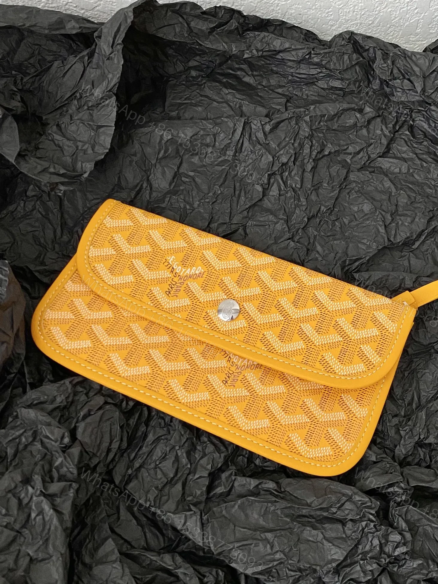 View 7 of Goyard Yellow Goyardine Canvas & Chevroches Calfskin Saint Louis PM Tote